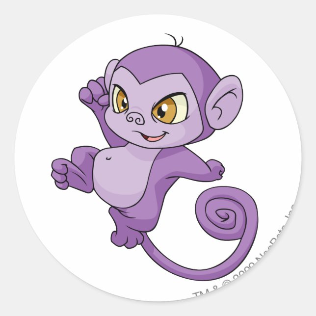 Pegatina Redonda Mynci Purple (Anverso)