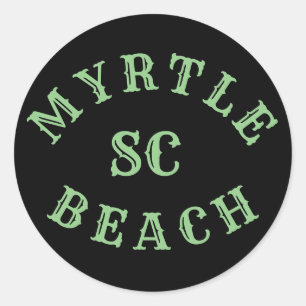 Pegatina Redonda Myrtle Beach, Carolina del Sur