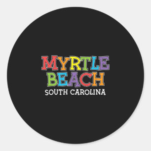 Pegatina Redonda Myrtle Beach Carolina del Sur Niños Niñas Bebés