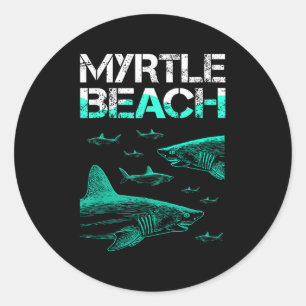Pegatina Redonda Myrtle Beach Shark