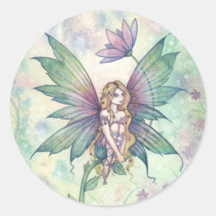 Pegatina Redonda Mystic Garden Flower Fairy Pegatinas