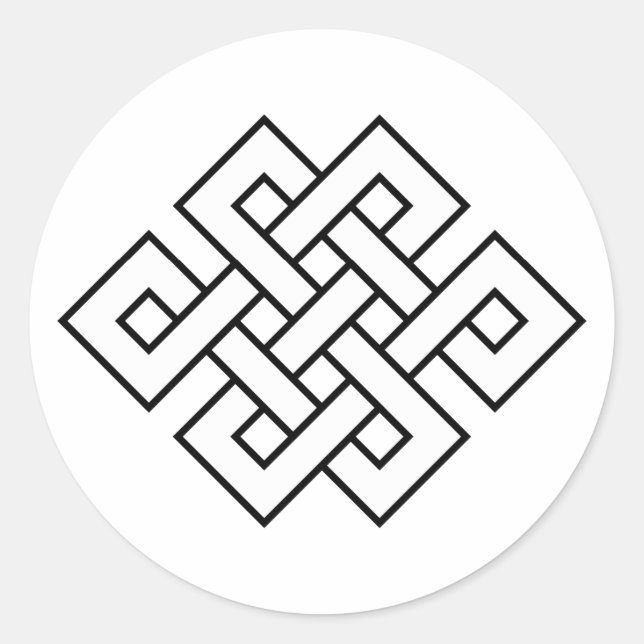 Pegatina Redonda Mystic Knot - B&W 1 (Anverso)