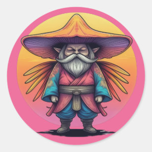 Pegatina Redonda Mystic Mushroom Man