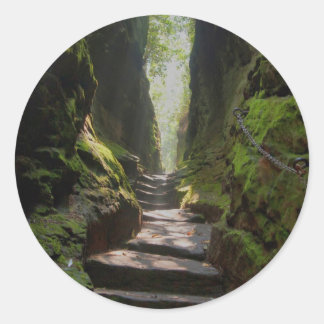 Pegatina Redonda Mystic Stairway