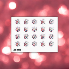 Pegatina Redonda Mystical Boho Magic Maroon Text on White |