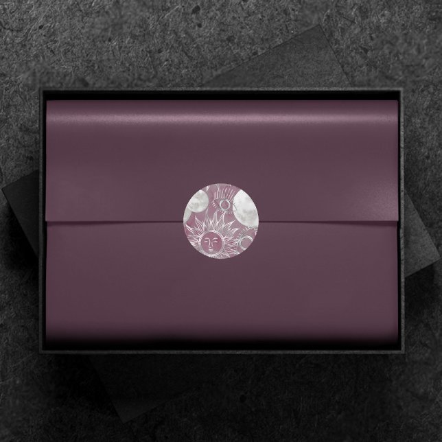 Pegatina Redonda Mystique solar | Plata Rosa Estrellas Luna Ojos so (Subido por el creador)