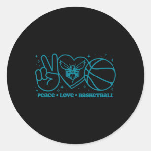 Pegatina Redonda N Charlotte Hornets Paz Amor Calavera