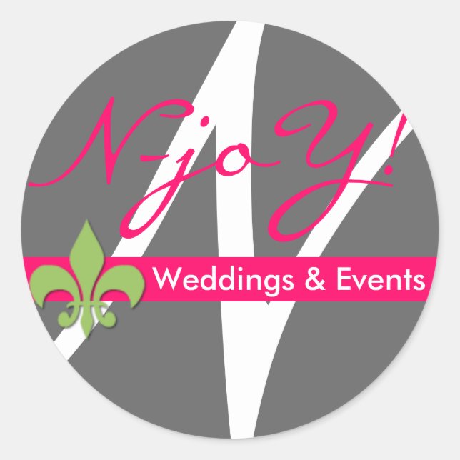 Pegatina Redonda ¡N-joY! Fleur de lis Seal Pegatina.#4 (Anverso)