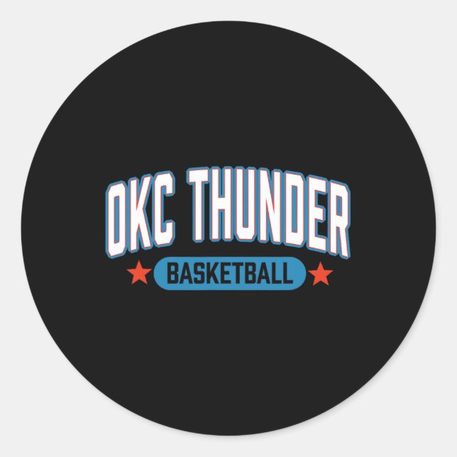 Pegatina Redonda N Oklahoma City Thunder Sketll Americana  (Anverso)