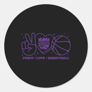 Pegatina Redonda N Sacramento Kings Paz Amor Calavera