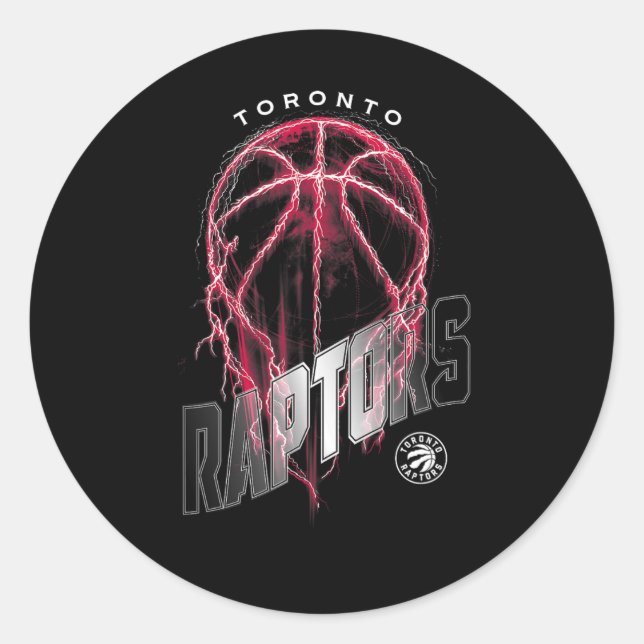 Pegatina Redonda N Toronto Raptors Lightning Bolt Sketll Logo  (Anverso)
