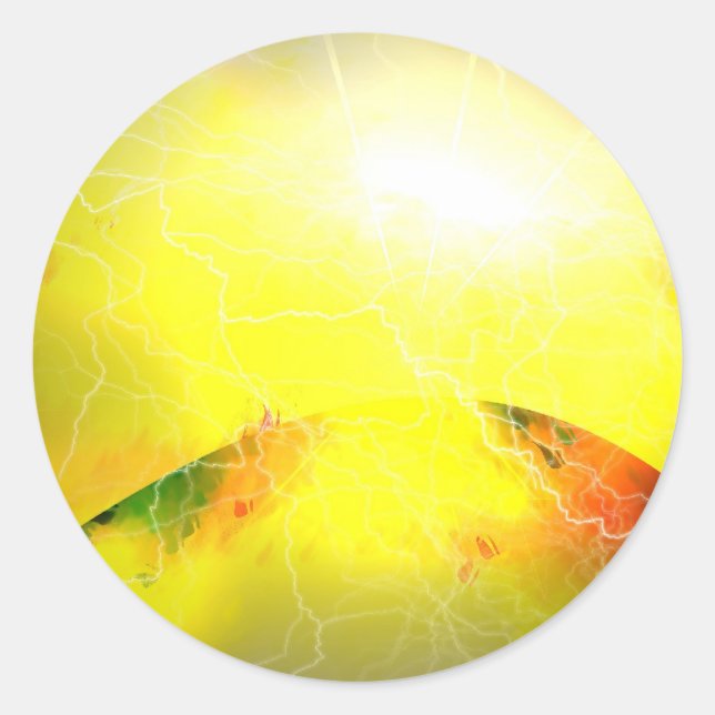 Pegatina Redonda Nace una estrella - Arte digital de ciencia ficció (Anverso)