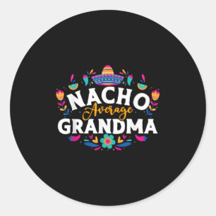Pegatina Redonda Nacho: Abuela promedio cinco de mayo mexicano