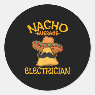 Pegatina Redonda Nacho Electrista Promedio Cinco De Mayo Fiesta