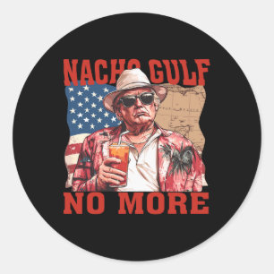 Pegatina Redonda Nacho Golfo No Más Golfo De Estados Unidos Trump D