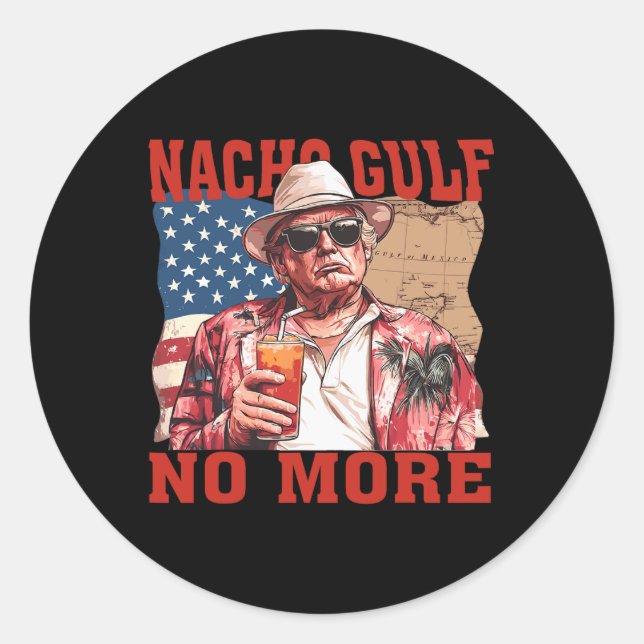 Pegatina Redonda Nacho Gulf No More Gulf Of United States Trump Fun (Anverso)