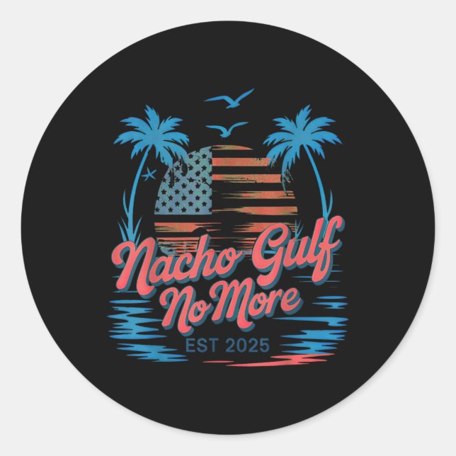 Pegatina Redonda Nacho Gulf No More Of America  (Anverso)