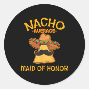 Pegatina Redonda Nacho Media De La Mujer De Honor Mexicano Cinco De