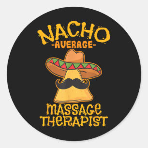 Pegatina Redonda Nacho Media De Terapia Masaje Meuse Cinco De Mayo