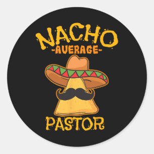 Pegatina Redonda Nacho Pastor Promedio Predicador Líder Religioso C