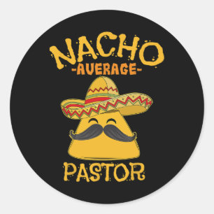 Pegatina Redonda Nacho Pastor Promedio Predicador Líder Religioso C