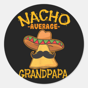 Pegatina Redonda Nacho Promedio Abuelo Abuelo Abuelo Cinco