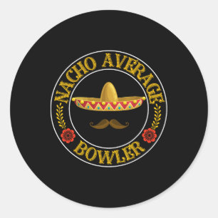 Pegatina Redonda Nacho Promedio Bowler Cinco De Mayo Bowling Mexica