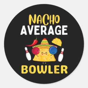 Pegatina Redonda Nacho Promedio Bowler Cinco De Mayo Bowling Mexica