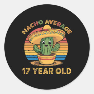 Pegatina Redonda Nacho Promedio de 17 años Cinco De Mayo 17