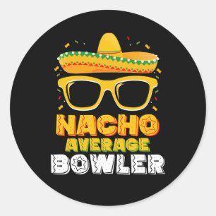 Pegatina Redonda Nacho Promedio de Bowler Cinco De MayoNacho Promed