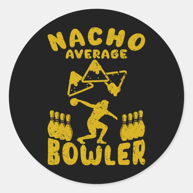 Pegatina Redonda Nacho Promedio De Bowler De Bolas De Mayo M (Anverso)