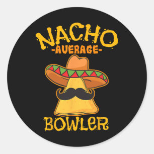 Pegatina Redonda Nacho Promedio de Bowler Mexicano Cinco De Mayo