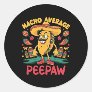 Pegatina Redonda Nacho Promedio de Bunnyaw Coincidencia Mexicana Ci