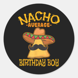 Pegatina Redonda Nacho promedio de celebración de cumpleaños de beb