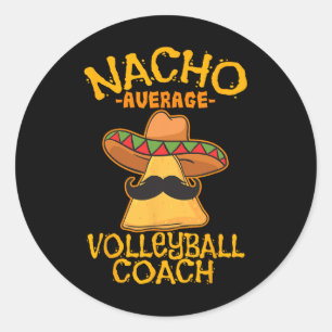 Pegatina Redonda Nacho promedio de entrenador mexicano de voleibol 