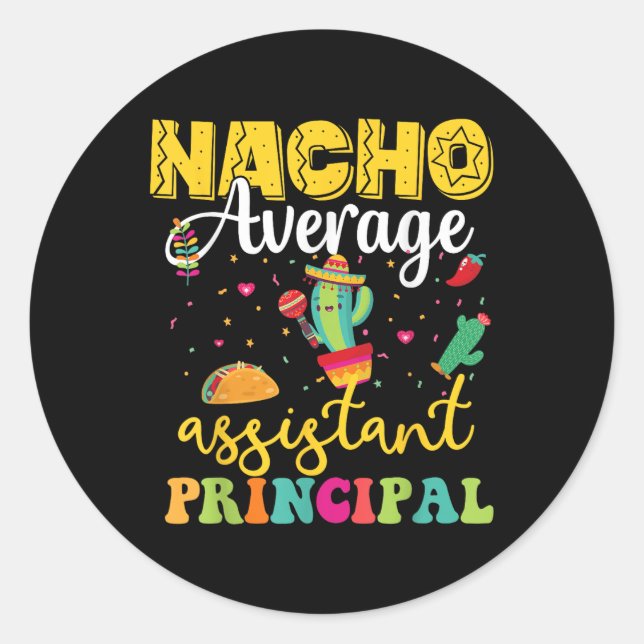Pegatina Redonda Nacho Promedio De Ístant Principal, Cinco De Mayo  (Anverso)