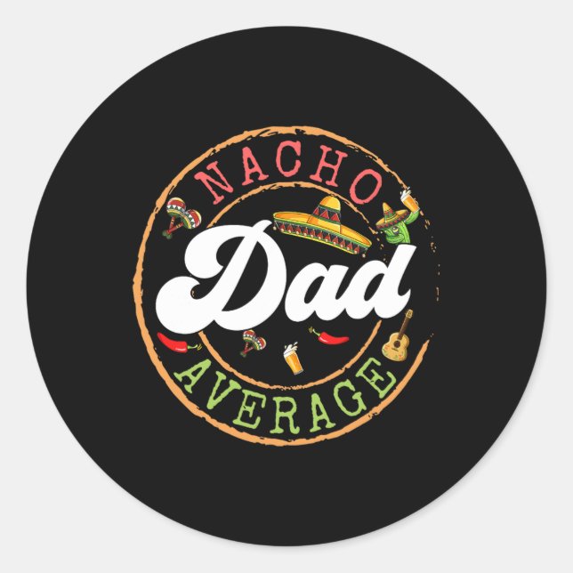 Pegatina Redonda Nacho Promedio De Papá A Cactus Cinco De Mayo Coin (Anverso)