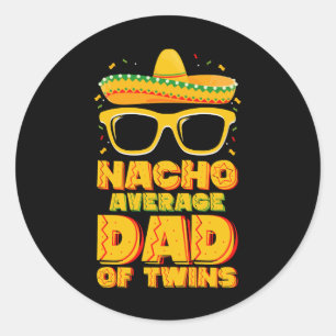 Pegatina Redonda Nacho Promedio De Papá De Los Gemelos Mexicanos Ci