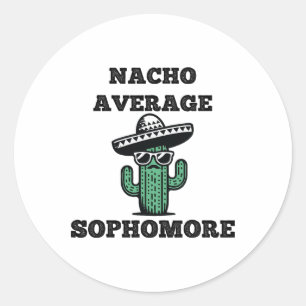 Pegatina Redonda Nacho Promedio Sophomore México Cinco De Mayo