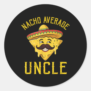 Pegatina Redonda Nacho promedio tío camiseta que coincide con famil