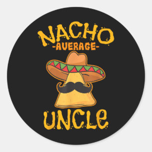 Pegatina Redonda Nacho promedio tío cinco de mayo Sombrero mexicano