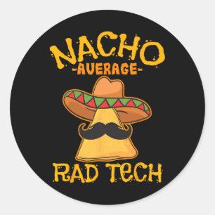 Pegatina Redonda Nacho Rad Media Tecnólogo Radiológico Cin