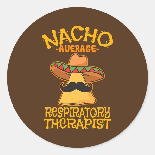 Pegatina Redonda Nacho Terapia Respiratoria Promedio RT Asma (Anverso)