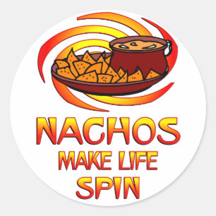 Pegatina Redonda Nachos Spin