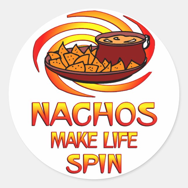 Pegatina Redonda Nachos Spin (Anverso)
