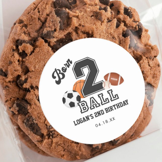 Pegatina Redonda Nacido 2 Ball Sport niño temático segundo Fiesta d (Subido por el creador)