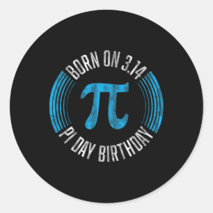 Pegatina Redonda Nacido El 14 De Marzo, Día Del Pi, 3.14