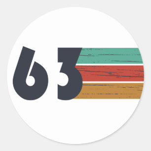 Pegatina Redonda nacido en 1963 regalo de cumpleaños vintage