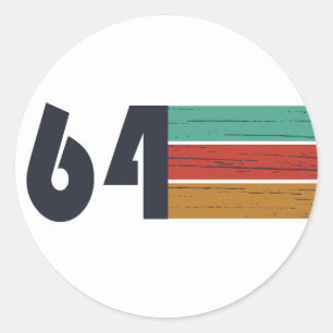 Pegatina Redonda nacido en 1964, cumpleaños vintage