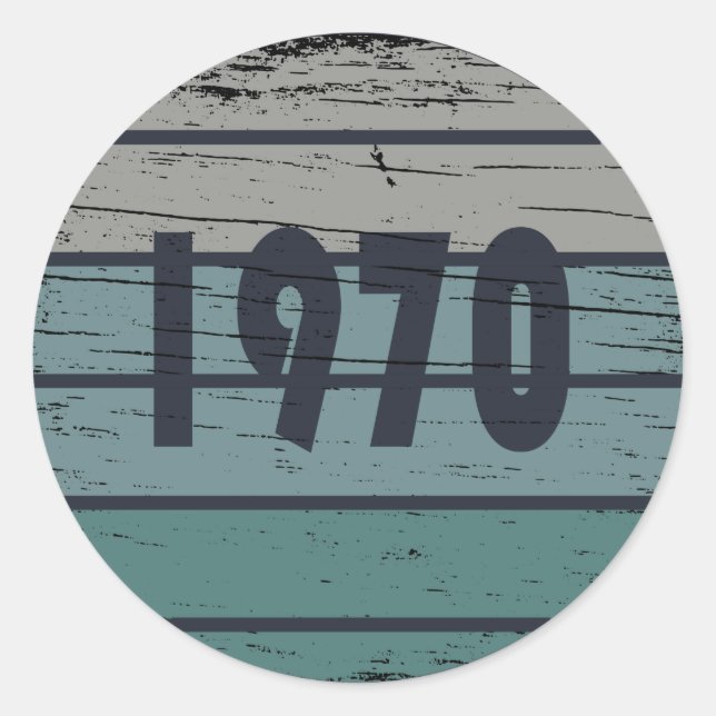Pegatina Redonda Nacido en 1970 como regalo de cumpleaños (Anverso)